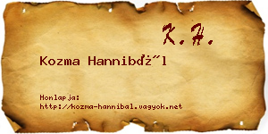 Kozma Hannibál névjegykártya